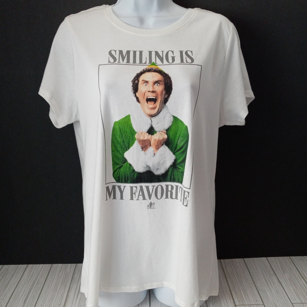 NEW Elf Smiling is my favorite Christmas Holiday Tee